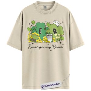 ER Nurse St Patrick’s Day Shirt, Emergency Room Shamrock Graphic Tee, Lucky Nurse RN T-Shirt, Nurse Appreciation Gift, Comfort Colors Shirt