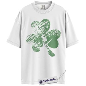 Alternative view of St Patrick’s Day Shirt, Distressed Shamrock Clover Graphic Tee, Irish Green Lucky T-Shirt for Women, St Patty’s Day Gift, Comfort Colors Shirt