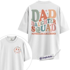 Alternative view of Girl Dad Shirt, Dad Daughter Squad Retro Graphic Tee, Father’s Day Gift for Dads with Daughters, Comfort Colors Shirt 2-Sided