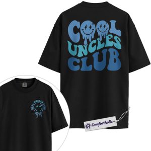 Alternative view of Cool Uncle Shirt, Cool Uncles Club Retro Smiley Graphic Tee, Funny Uncle T-Shirt, Father’s Day Gift for Uncles, Comfort Colors Shirt 2-Sided