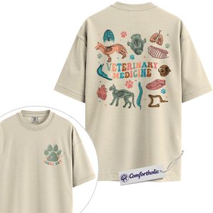 Personalized Vet Tech Shirt, Custom Name CVT Graphic Tee, Veterinary Medicine Anatomy T-Shirt, Gift for Veterinary Technicians, Comfort Colors Shirt 2-Sided