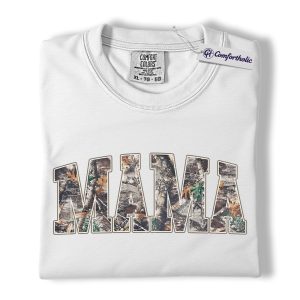 Alternative view of Camo Mama Shirt, Hunting Mom Graphic Tee, Outdoors Deer Camp T-Shirt, Mother’s Day Gift for Mom, Comfort Colors Shirt
