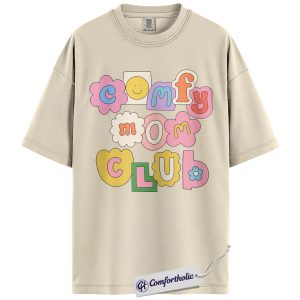 Comfy Mom Club Graphic Tee, Cute Mom Shirt, Mother’s Day T-Shirt, Gift for Moms, Comfort Colors Shirt