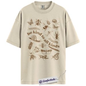 Be Kind To All Kinds Graphic Tee, Bug Lover Shirt, Entomology T-Shirt, Gift for Nature Lovers, Comfort Colors Shirt