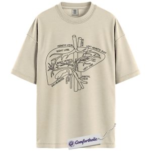 Hepatology Nurse Shirt, Liver Anatomy Graphic Tee, Gastroenterology Nursing T-Shirt, Gift for GI Nurses, Comfort Colors Shirt
