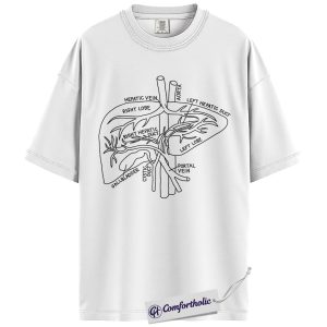 Alternative view of Hepatology Nurse Shirt, Liver Anatomy Graphic Tee, Gastroenterology Nursing T-Shirt, Gift for GI Nurses, Comfort Colors Shirt