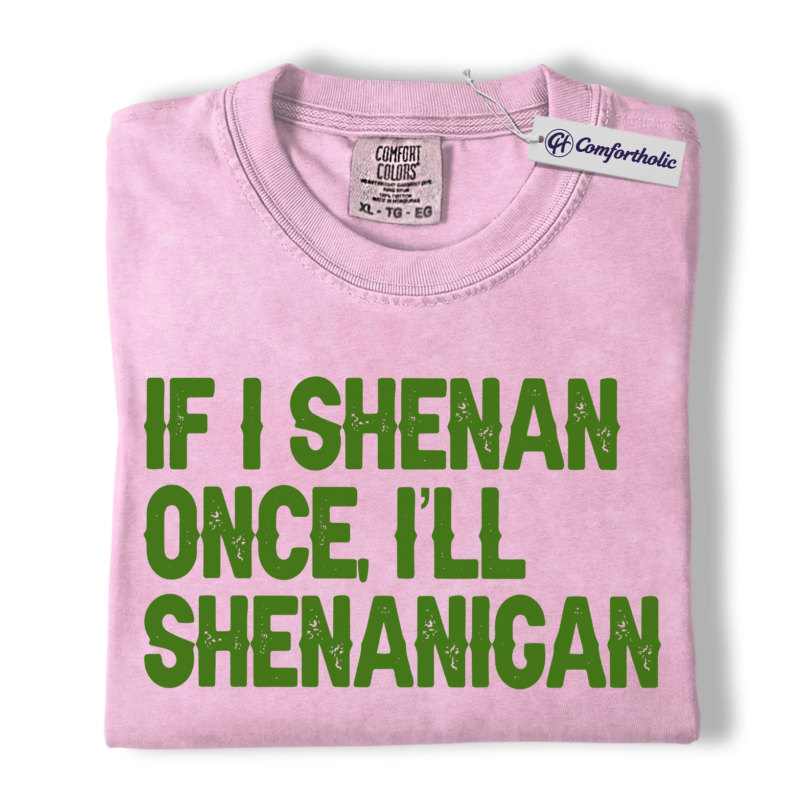 St Patrick’s Day Shirt, If I Shenan Once I’ll Shenanigan Graphic Tee, Funny Irish Quote T-Shirt, St Paddy’s Day Gift for Friends, Comfort Colors Shirt - Image 8