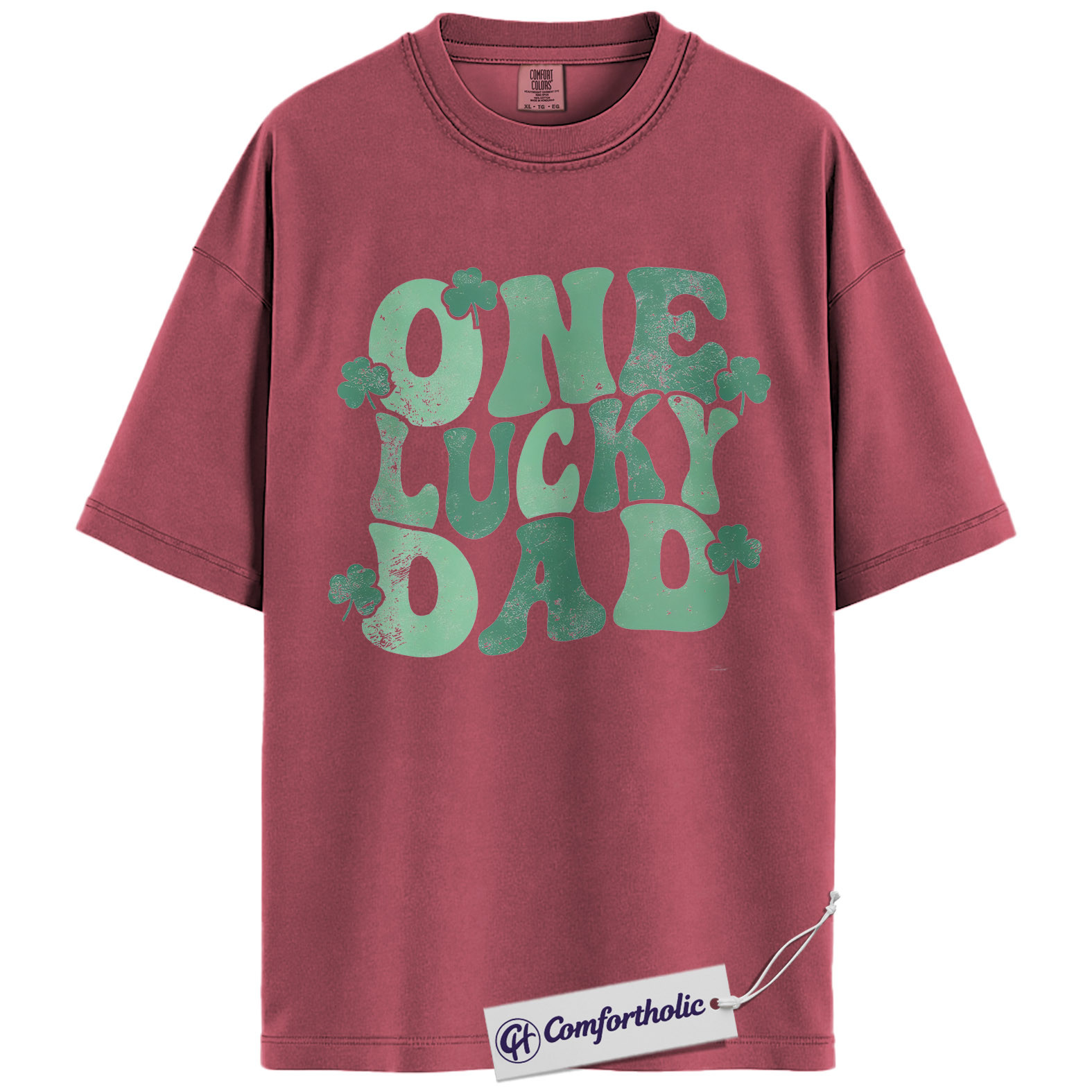 One Lucky Dad Graphic Tee, St Patrick’s Day Dad Shirt, Shamrock Clover T-Shirt, Funny Gift for Dads, Comfort Colors Shirt - Image 18