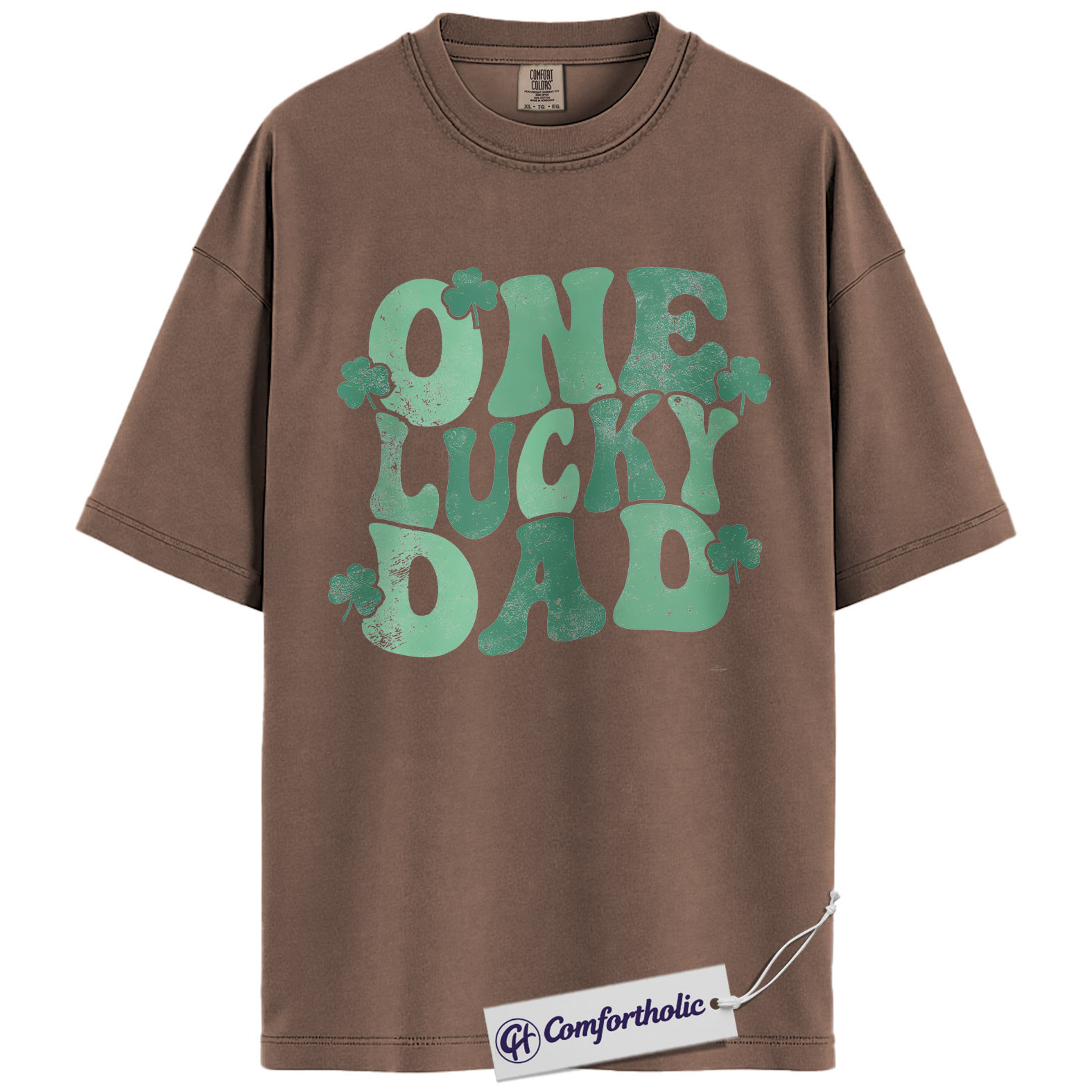 One Lucky Dad Graphic Tee, St Patrick’s Day Dad Shirt, Shamrock Clover T-Shirt, Funny Gift for Dads, Comfort Colors Shirt - Image 19