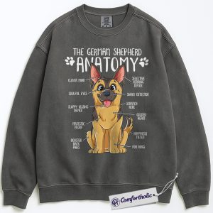 Anatomy of a German Shepherd Sweatshirt, Funny German Shepherd Dog Graphic Pullover, Cute Pet Lover Crewneck, Gift for Dog Owners, Comfort Colors Sweatshirt