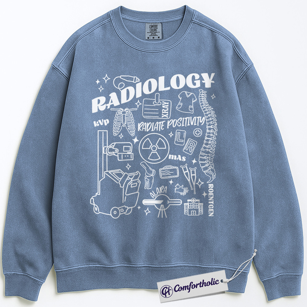 Radiology Sweatshirt, Funny X-Ray Tech Graphic Pullover, Radiologic Technologist Crewneck, Medical Imaging Worker Gift, Comfort Colors Sweatshirt - Image 5
