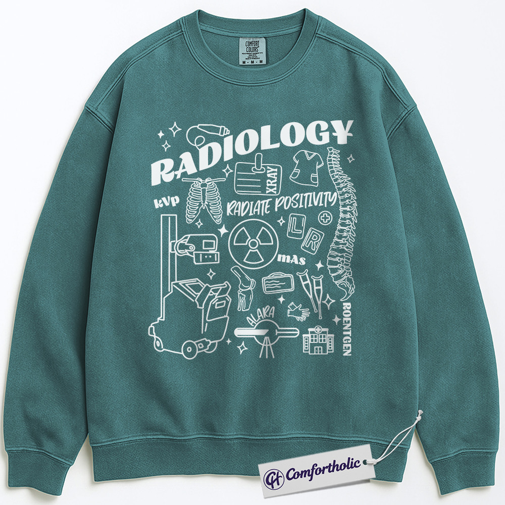 Radiology Sweatshirt, Funny X-Ray Tech Graphic Pullover, Radiologic Technologist Crewneck, Medical Imaging Worker Gift, Comfort Colors Sweatshirt - Image 7