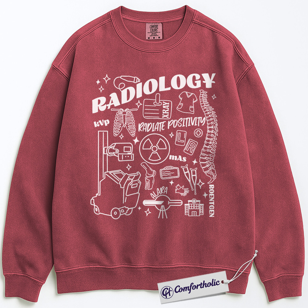 Radiology Sweatshirt, Funny X-Ray Tech Graphic Pullover, Radiologic Technologist Crewneck, Medical Imaging Worker Gift, Comfort Colors Sweatshirt - Image 9