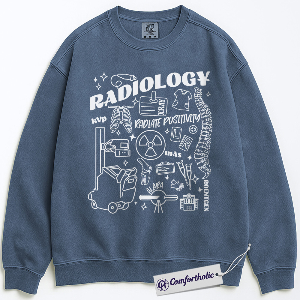Radiology Sweatshirt, Funny X-Ray Tech Graphic Pullover, Radiologic Technologist Crewneck, Medical Imaging Worker Gift, Comfort Colors Sweatshirt - Image 8