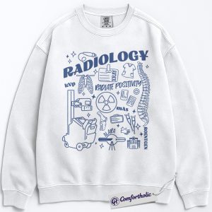 Alternative view of Radiology Sweatshirt, Funny X-Ray Tech Graphic Pullover, Radiologic Technologist Crewneck, Medical Imaging Worker Gift, Comfort Colors Sweatshirt