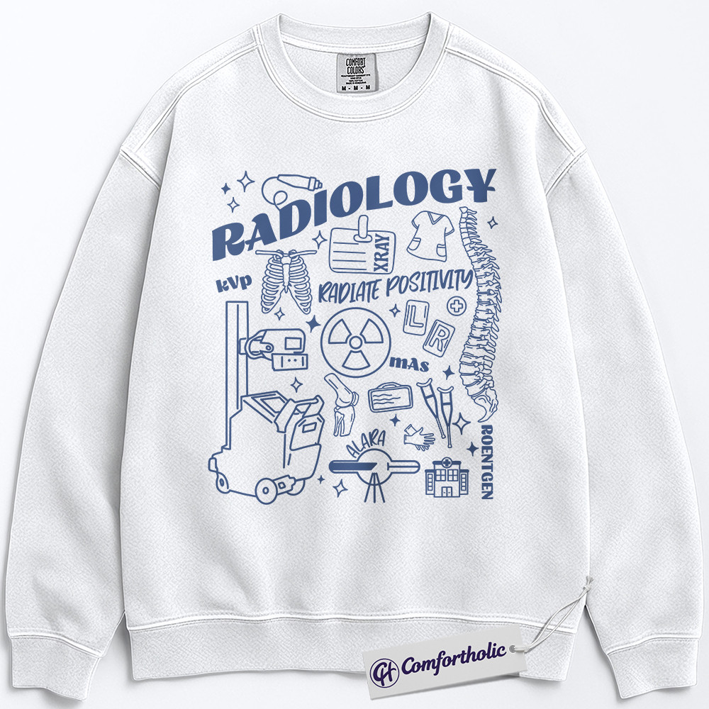 Radiology Sweatshirt, Funny X-Ray Tech Graphic Pullover, Radiologic Technologist Crewneck, Medical Imaging Worker Gift, Comfort Colors Sweatshirt - Image 2