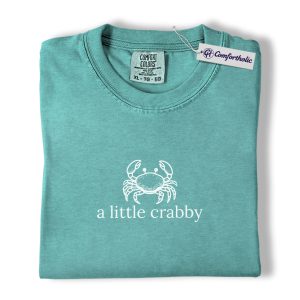 A Little Crabby Graphic Tee, Funny Crab Shirt, Beach Vacation Humor T-Shirt, Coastal Gift for Crab Lovers, Comfort Colors Shirt
