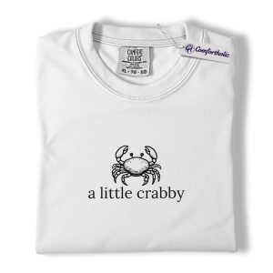 Alternative view of A Little Crabby Graphic Tee, Funny Crab Shirt, Beach Vacation Humor T-Shirt, Coastal Gift for Crab Lovers, Comfort Colors Shirt