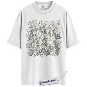 Alternative view of Daisy Flower Shirt, Wildflower Daisy Graphic Tee, Floral Nature T-Shirt, Cute Gift for Women, Comfort Colors Shirt