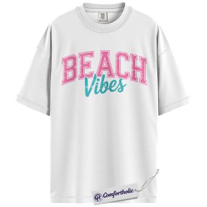 Alternative view of Beach Vibes Shirt, Retro Beach Graphic Tee, Summer Vacation T-Shirt, Coastal Trip Gift for Women, Comfort Colors Shirt
