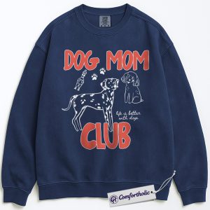 Alternative view of Dog Mom Club Sweatshirt, Life Is Better With Dogs Graphic Pullover, Pet Lover Crewneck Sweatshirt, Dog Mom Gift, Comfort Colors Sweatshirt
