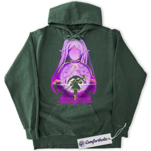 Alternative view of Frieren: Beyond Journey's End Hoodie, Anime Graphic Pullover, Comfort Colors Hoodie