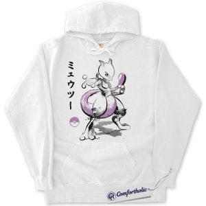 Mewtwo Hoodie, Pokemon Hoodie, Anime Graphic Pullover, Comfort Colors Hoodie