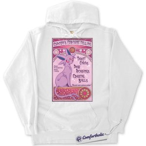 Alternative view of Espeon Hoodie, Pokemon Hoodie, PKM Hoodie, Anime Graphic Pullover, Comfort Colors Hoodie