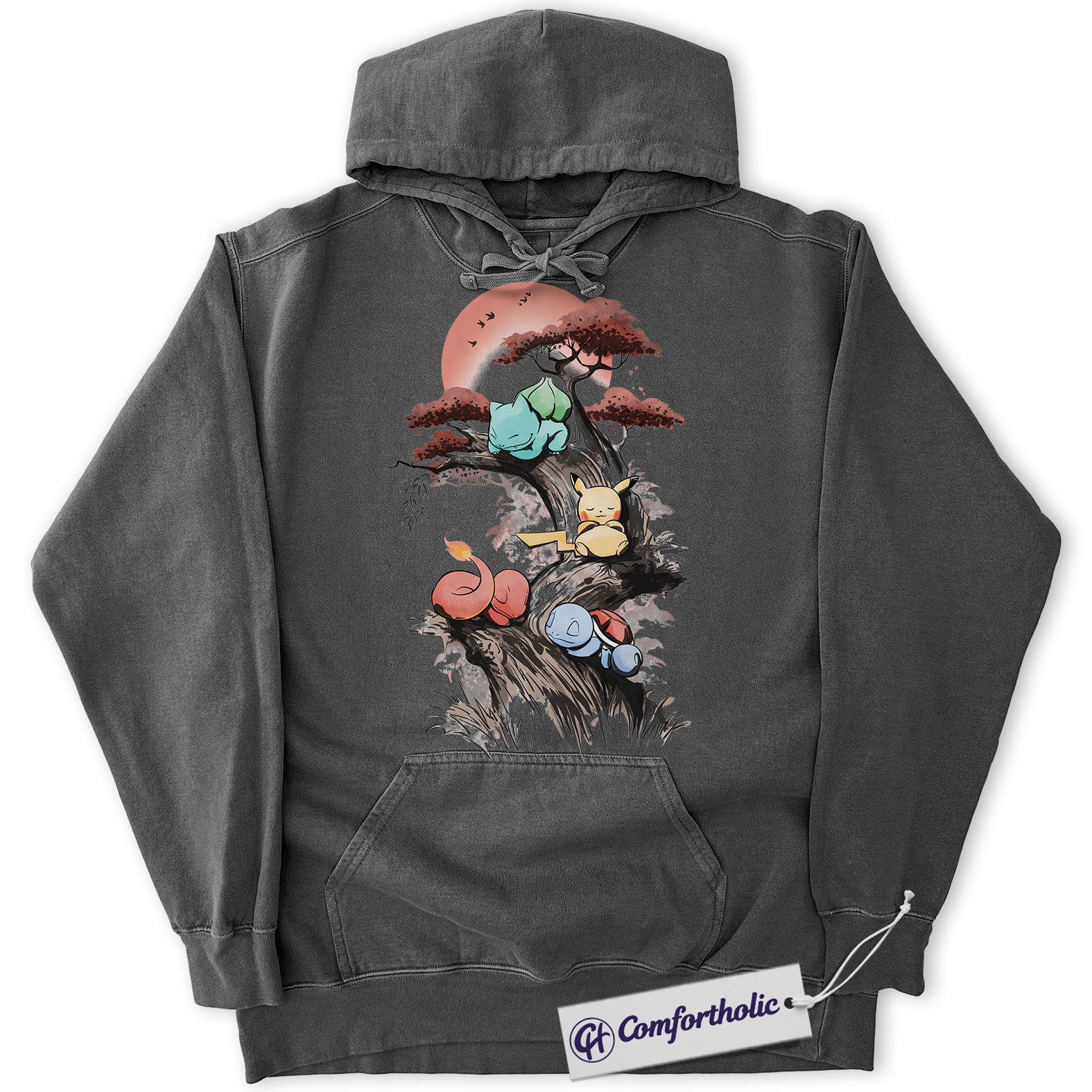 Bulbasaur Hoodie, Squirtle Hoodie, Charmander Hoodie, Pokemon Hoodie, Anime Graphic Pullover, Comfort Colors Hoodie - Image 3