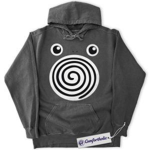 Alternative view of Poliwhirl Hoodie, Pokemon Hoodie, PKM Hoodie, Anime Graphic Pullover, Comfort Colors Hoodie