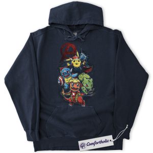 Pokemon Hoodie, PKM Hoodie, Anime Graphic Pullover, Comfort Colors Hoodie