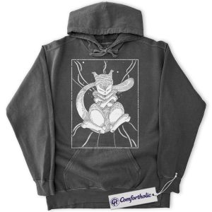Alternative view of Mewtwo Hoodie, Pokemon Hoodie, Anime Graphic Pullover, Comfort Colors Hoodie
