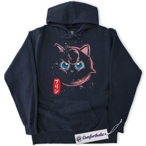 Jigglypuff Hoodie, Pokemon Hoodie, Anime Graphic Pullover, Comfort Colors Hoodie