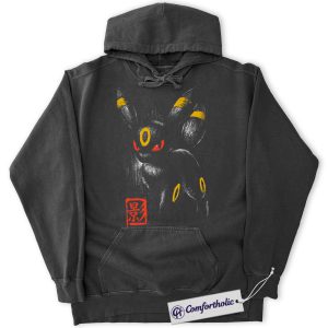 Umbreon Hoodie, Pokemon Hoodie, PKM Hoodie, Anime Graphic Pullover, Comfort Colors Hoodie