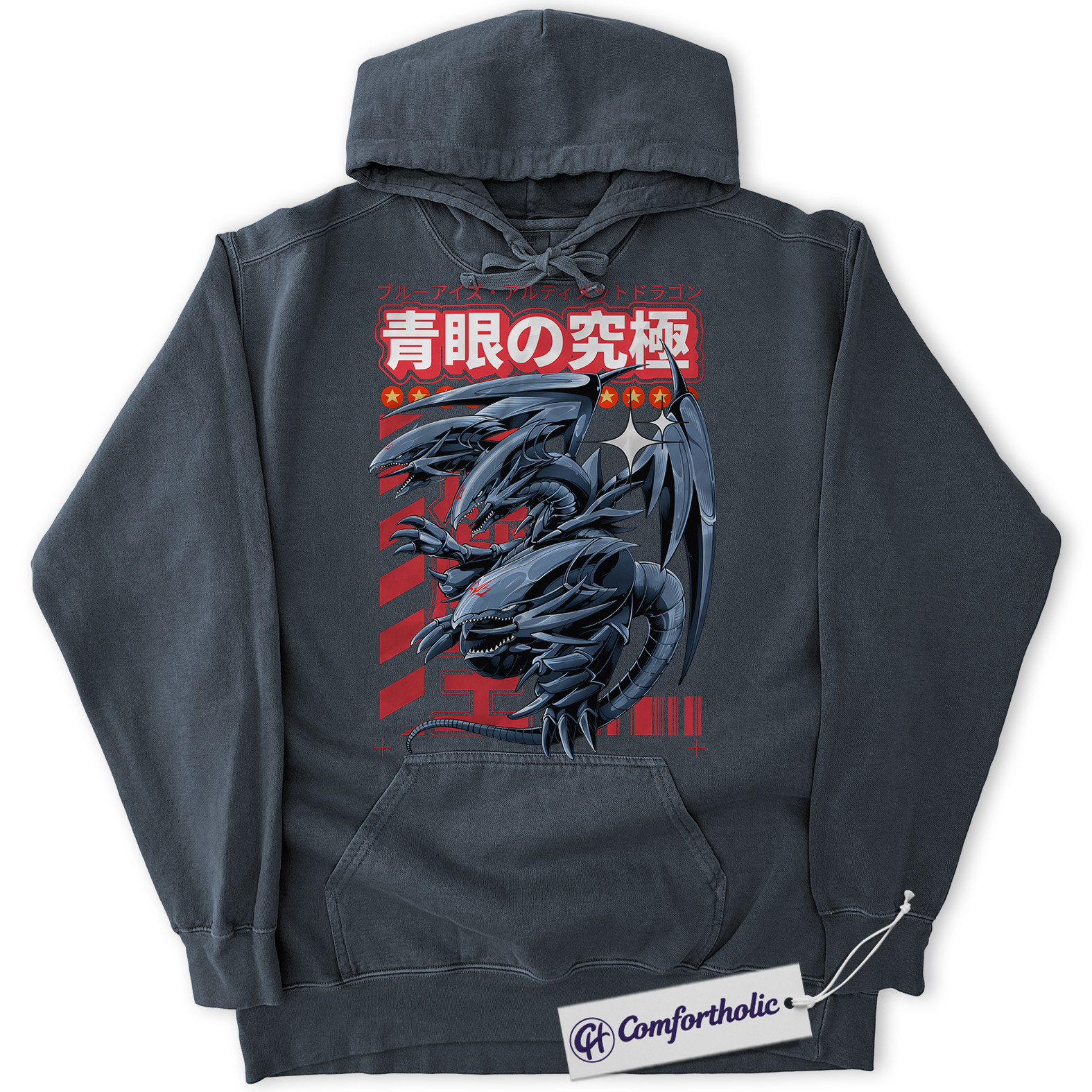Blue Eyes Ultimate Dragon Hoodie, Anime Graphic Pullover, Comfort Colors Hoodie - Image 5