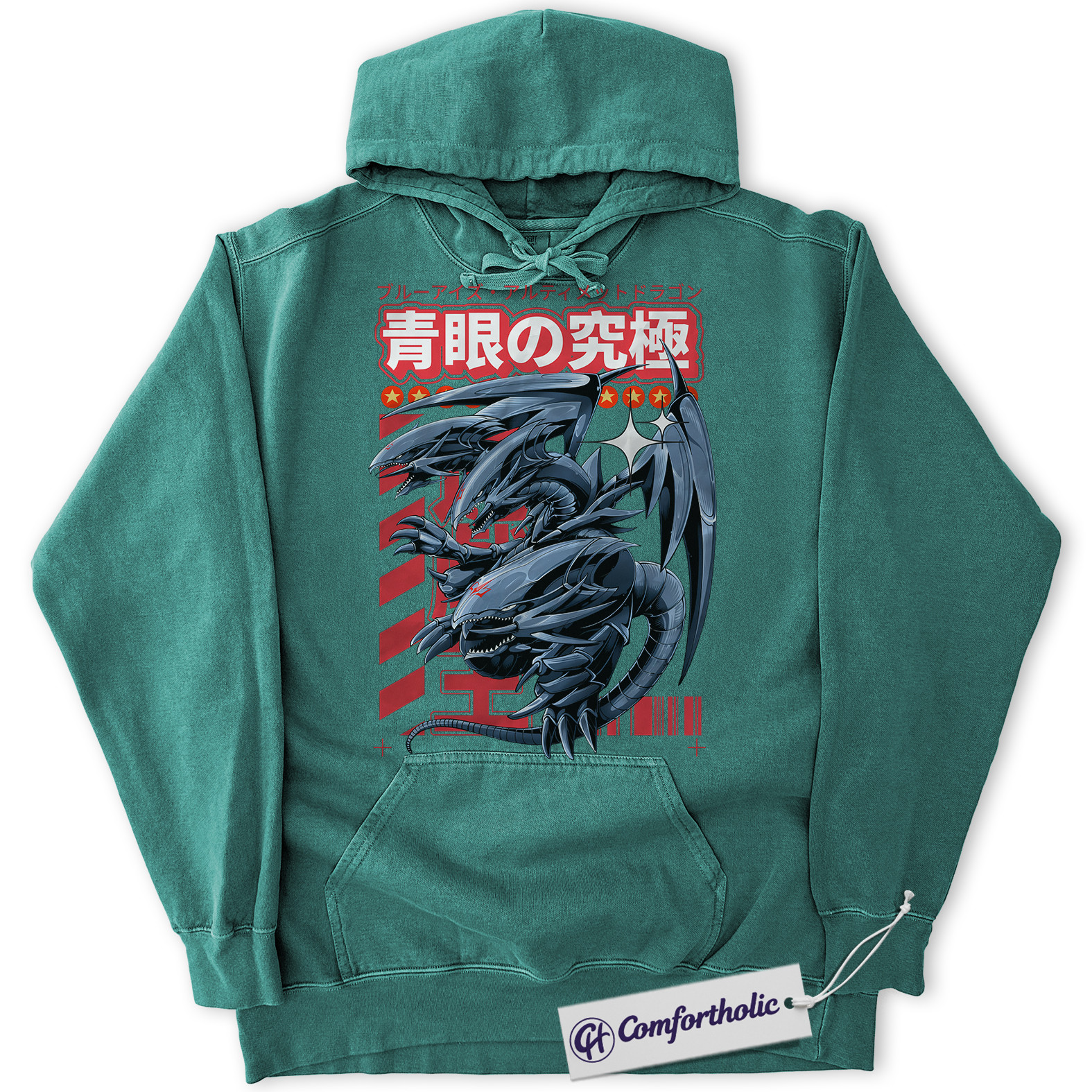 Blue Eyes Ultimate Dragon Hoodie, Anime Graphic Pullover, Comfort Colors Hoodie - Image 8