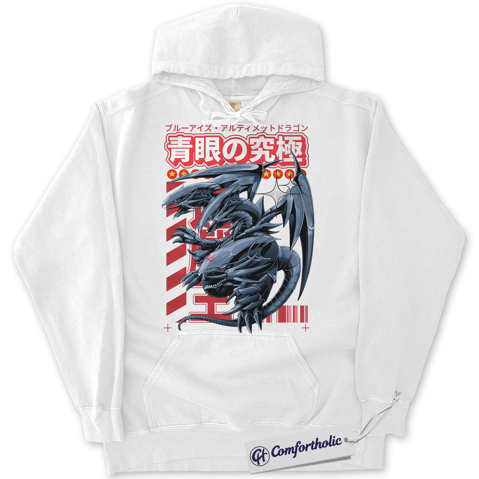 Blue Eyes Ultimate Dragon Hoodie, Anime Graphic Pullover, Comfort Colors Hoodie - Image 2