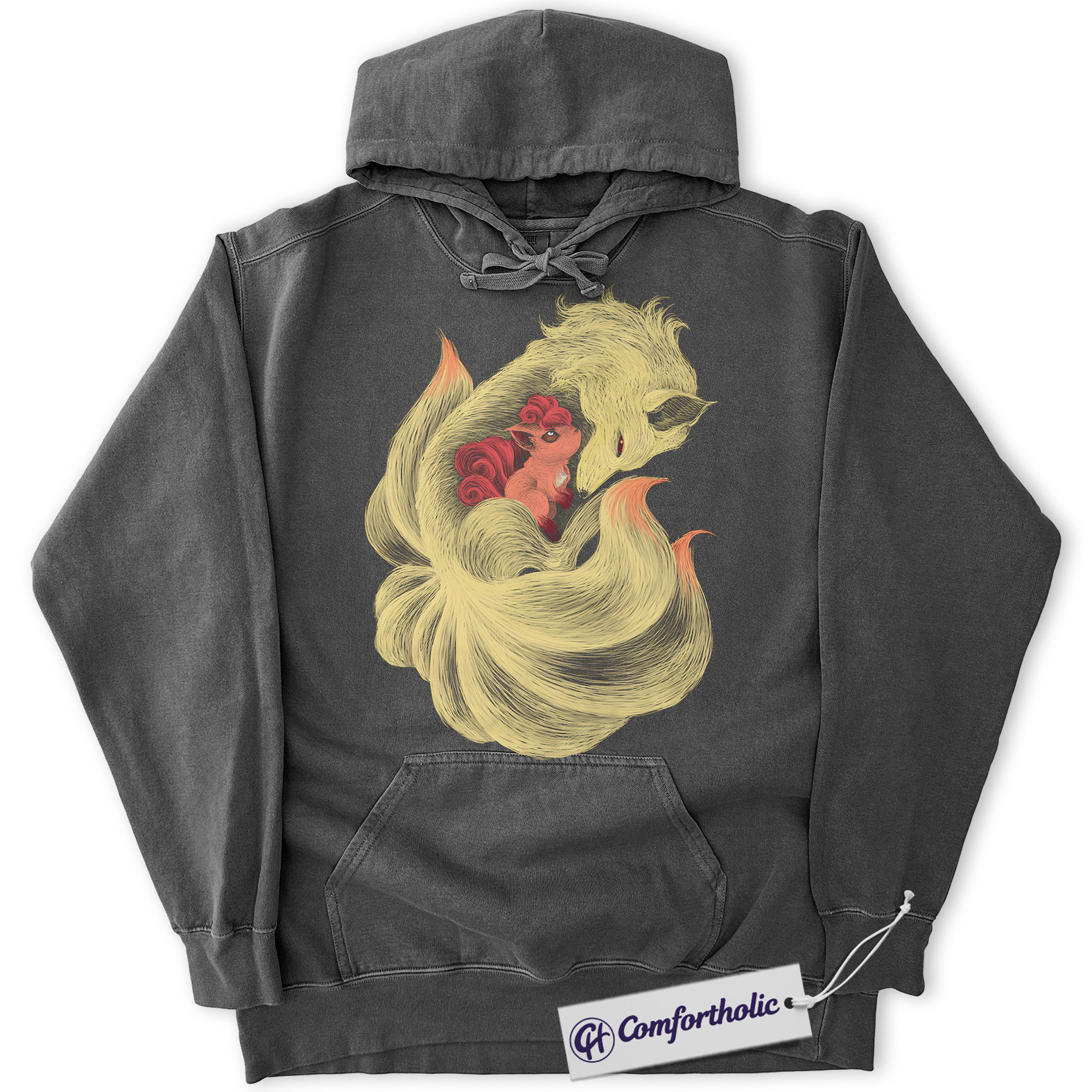 Ninetales Hoodie, Vulpix Hoodie, Pokemon Hoodie, PKM Hoodie, Anime Graphic Pullover, Comfort Colors Hoodie