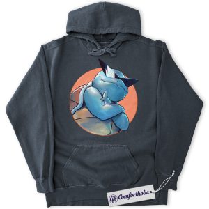 Squirtle Hoodie, Pokemon Hoodie, Anime Graphic Pullover, Comfort Colors Hoodie