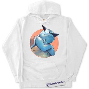 Alternative view of Squirtle Hoodie, Pokemon Hoodie, Anime Graphic Pullover, Comfort Colors Hoodie