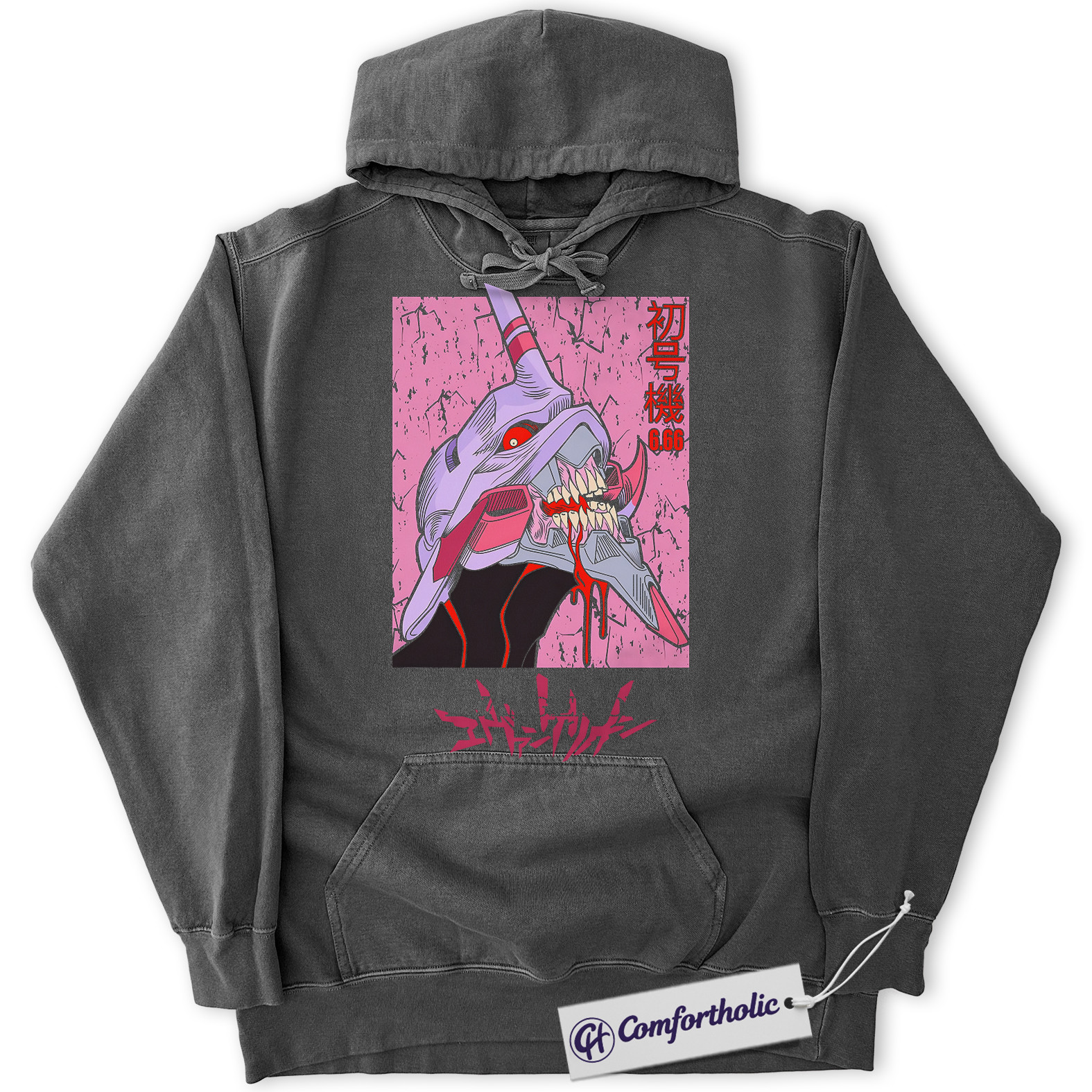 Neon Genesis Evangelion Hoodie, Anime Graphic Pullover, Comfort Colors Hoodie - Image 3