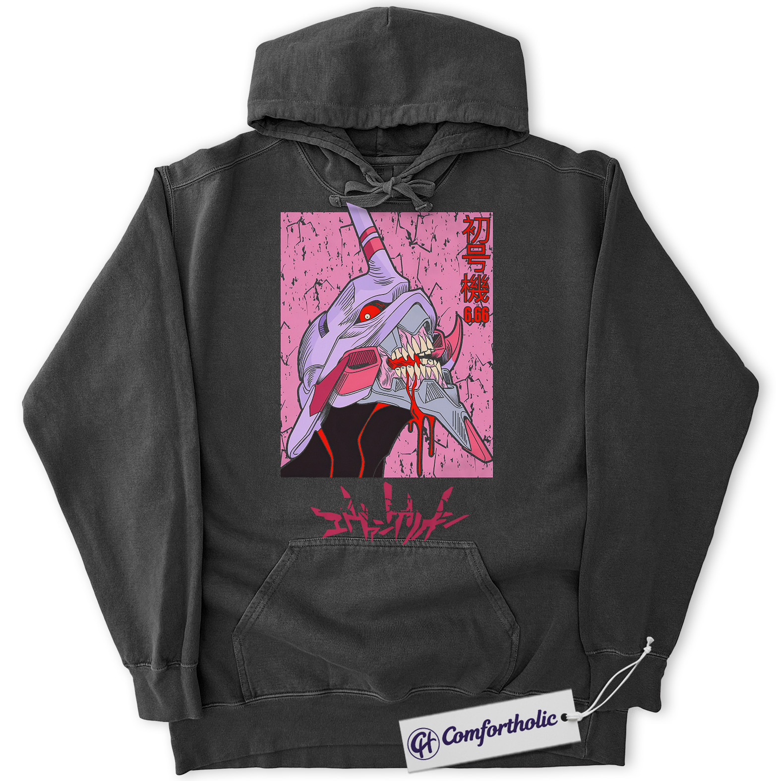 Neon Genesis Evangelion Hoodie, Anime Graphic Pullover, Comfort Colors Hoodie - Image 2