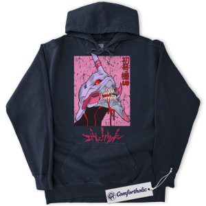 Neon Genesis Evangelion Hoodie, Anime Graphic Pullover, Comfort Colors Hoodie