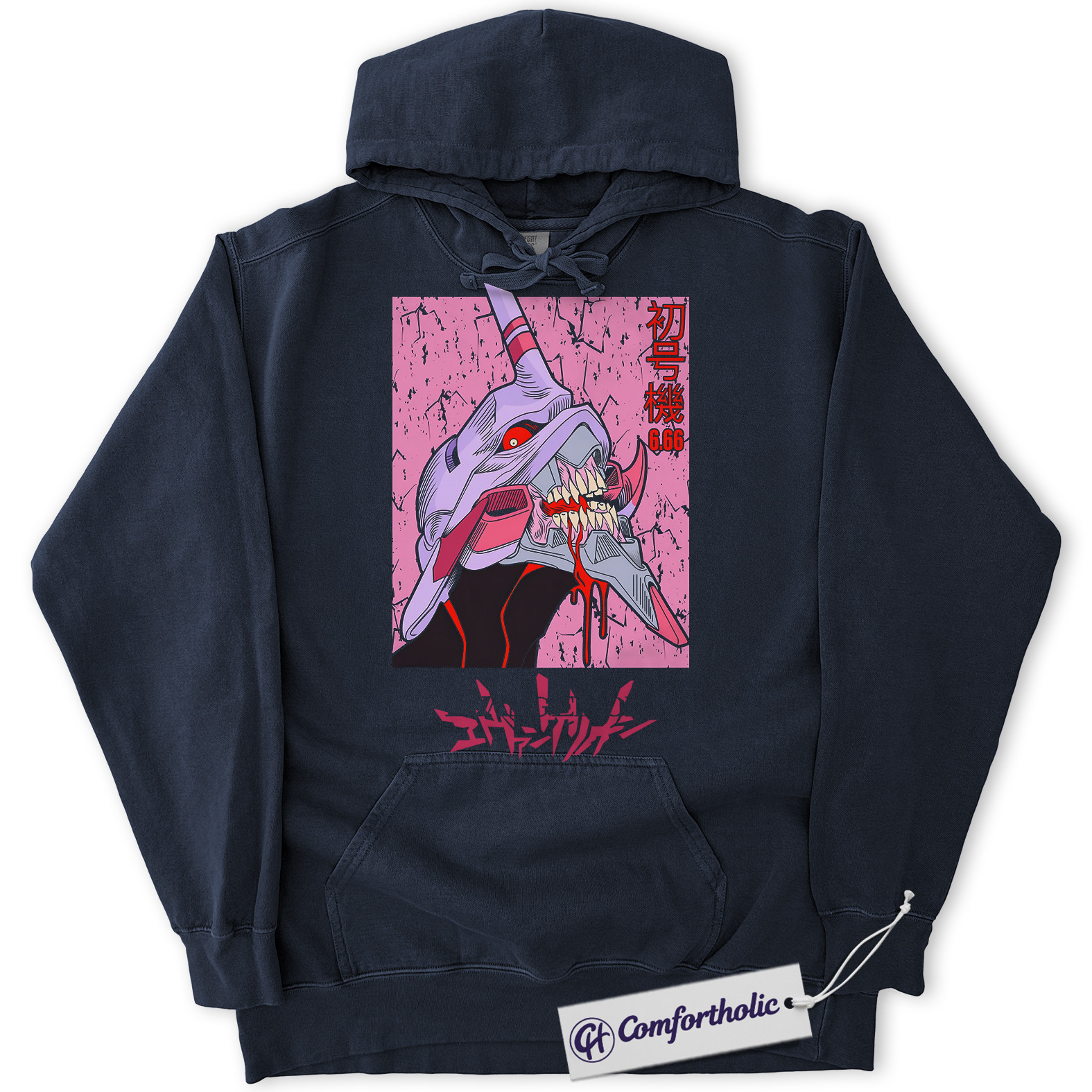 Neon Genesis Evangelion Hoodie, Anime Graphic Pullover, Comfort Colors Hoodie