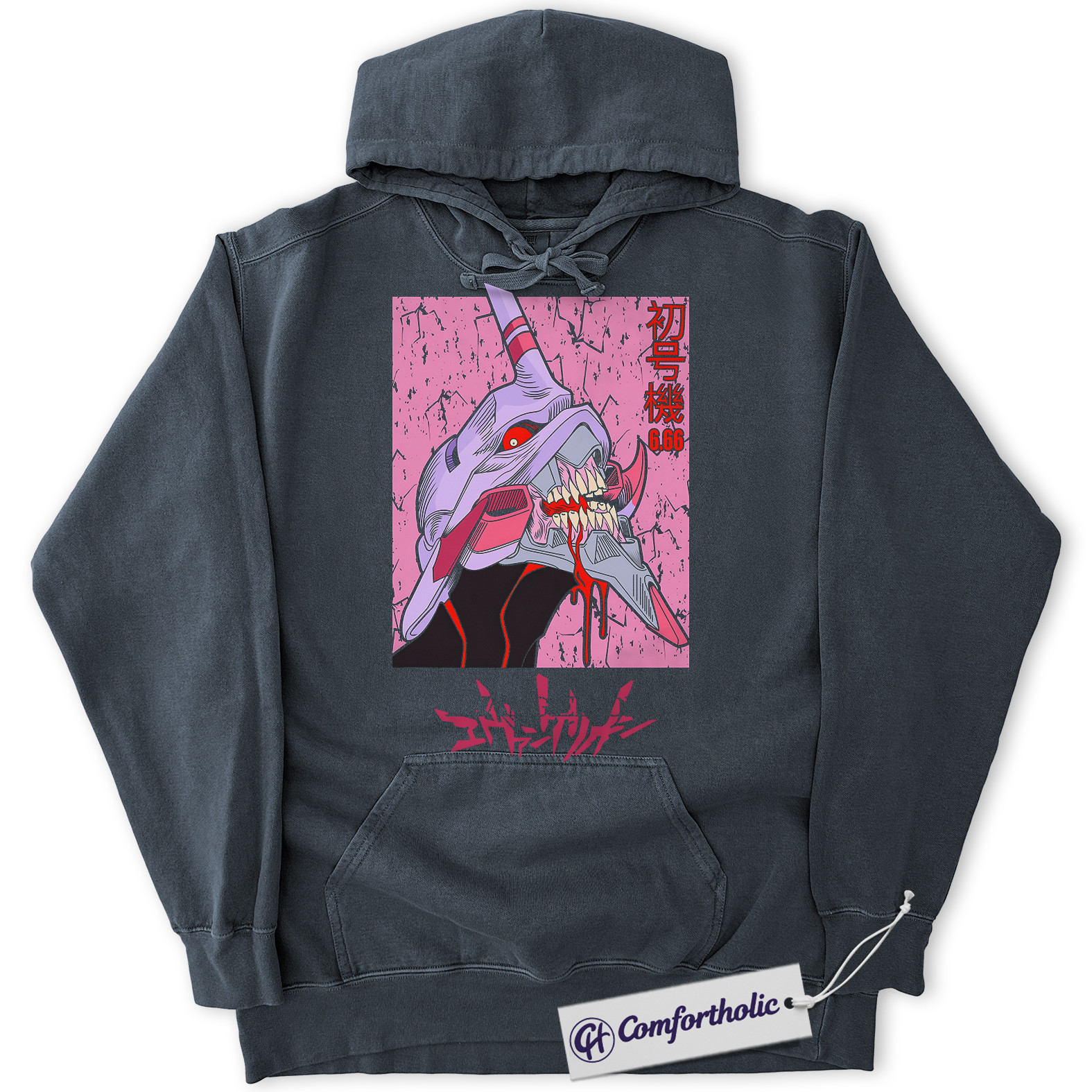 Neon Genesis Evangelion Hoodie, Anime Graphic Pullover, Comfort Colors Hoodie - Image 4
