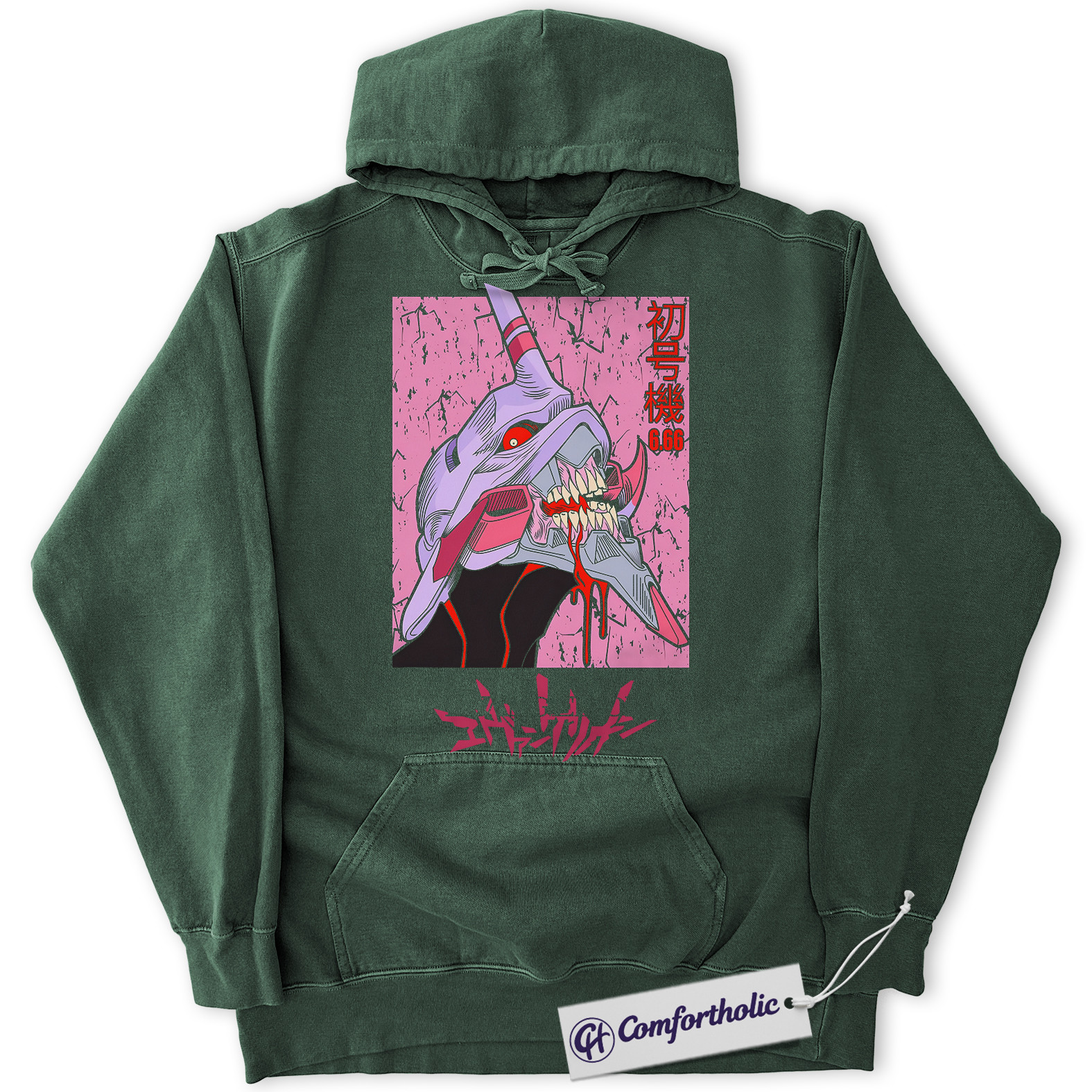 Neon Genesis Evangelion Hoodie, Anime Graphic Pullover, Comfort Colors Hoodie - Image 5