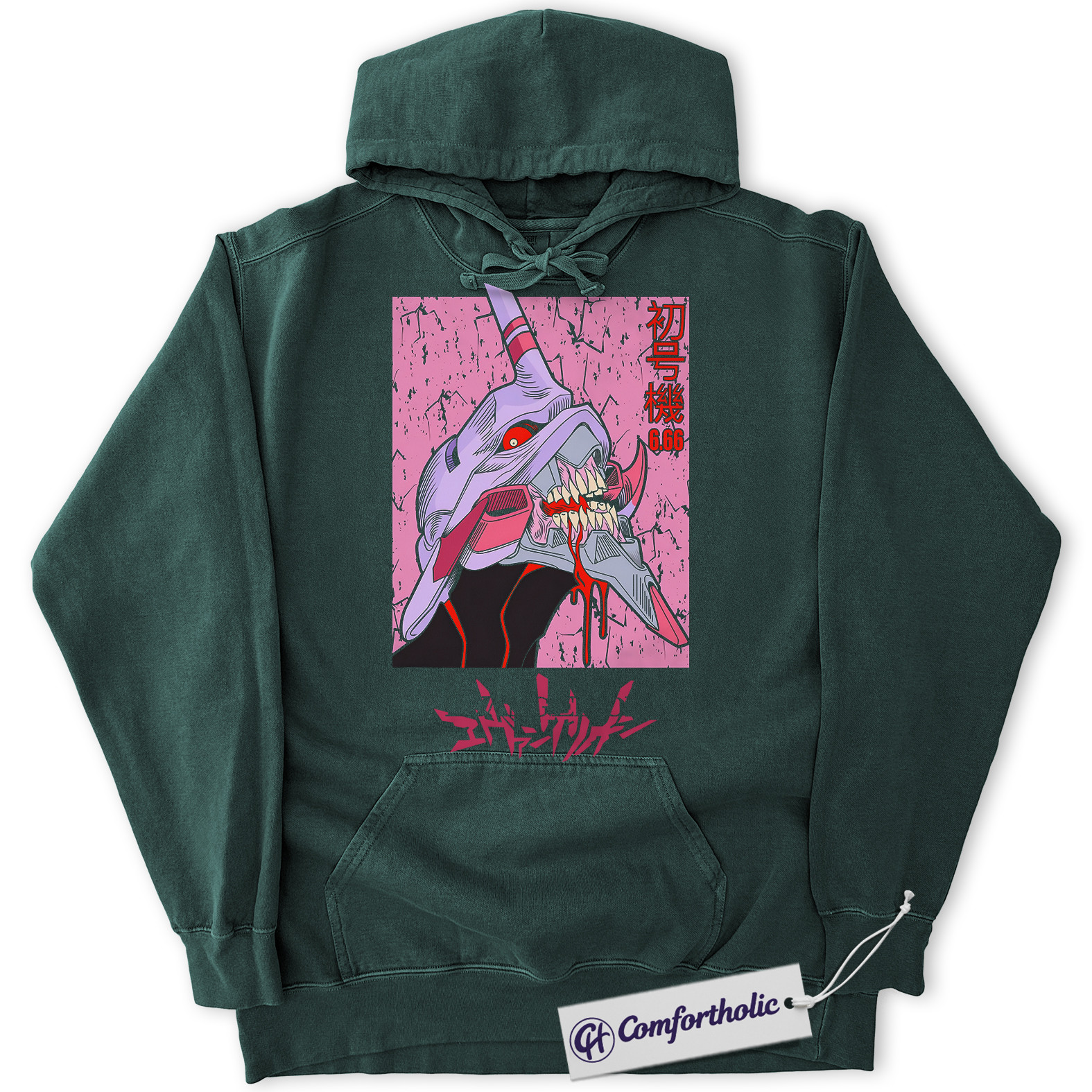 Neon Genesis Evangelion Hoodie, Anime Graphic Pullover, Comfort Colors Hoodie - Image 6