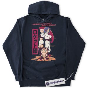 Team Rocket Hoodie, Pokemon Hoodie, PKM Hoodie, Anime Graphic Pullover, Comfort Colors Hoodie