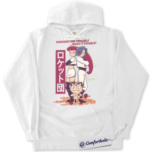 Alternative view of Team Rocket Hoodie, Pokemon Hoodie, PKM Hoodie, Anime Graphic Pullover, Comfort Colors Hoodie