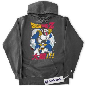 Alternative view of Vegeta Hoodie, Dragon Ball Hoodie, DBZ Hoodie, Anime Graphic Pullover, Comfort Colors Hoodie